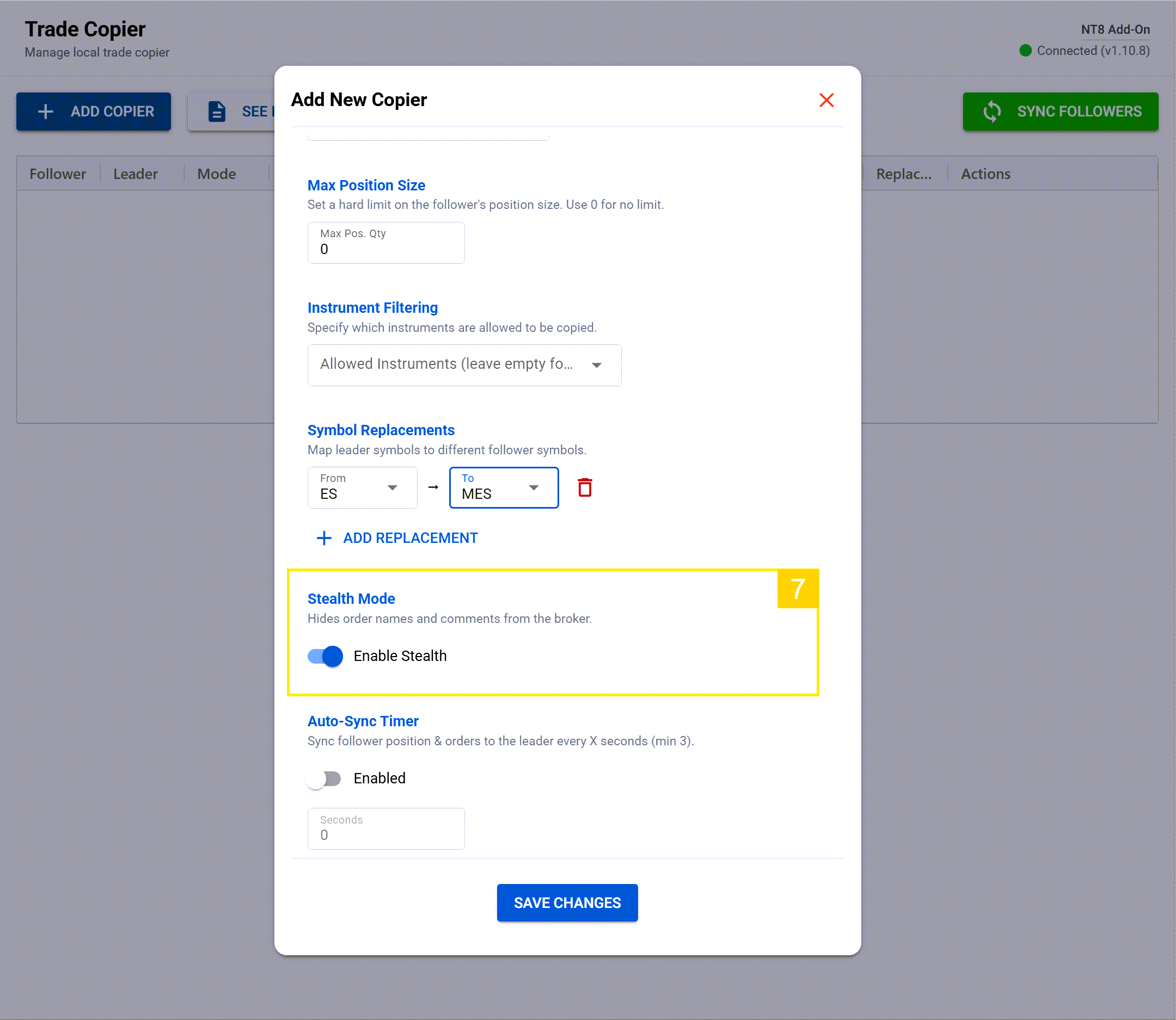 enable stealth mode and disguise your copied orders