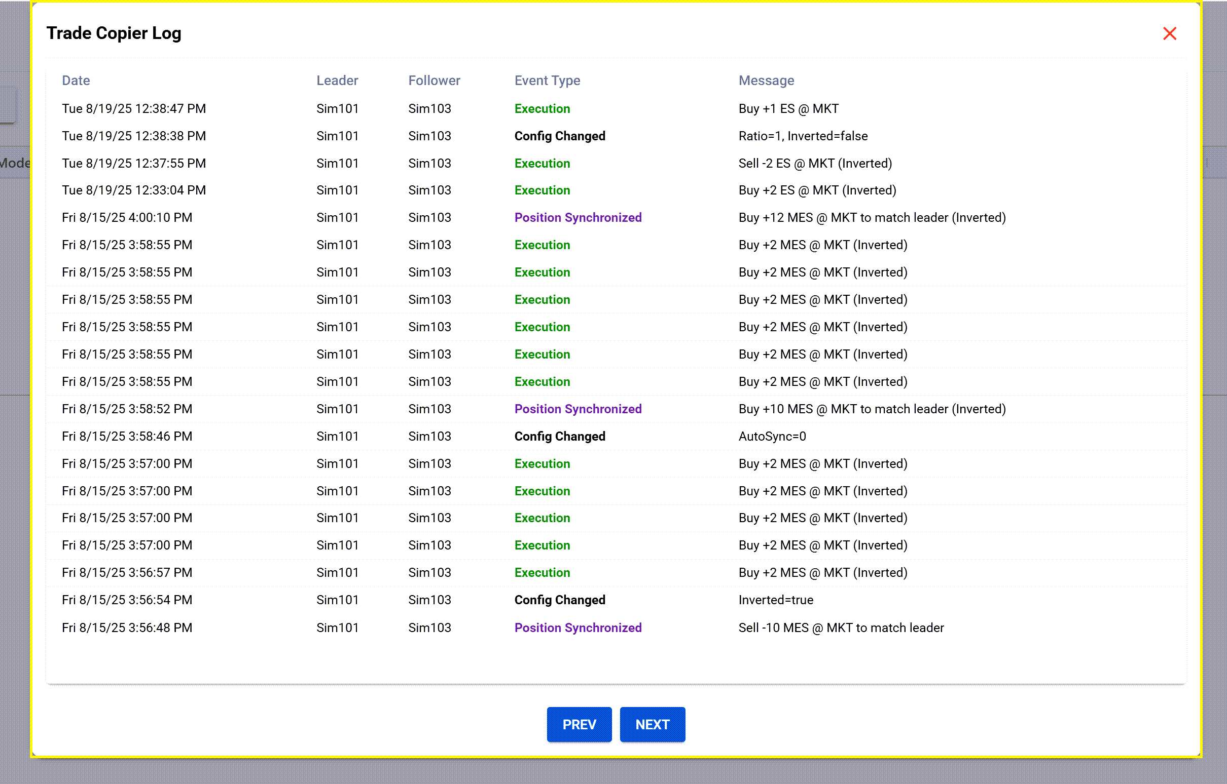 trade copier logs record all execution, sync, and config changes
