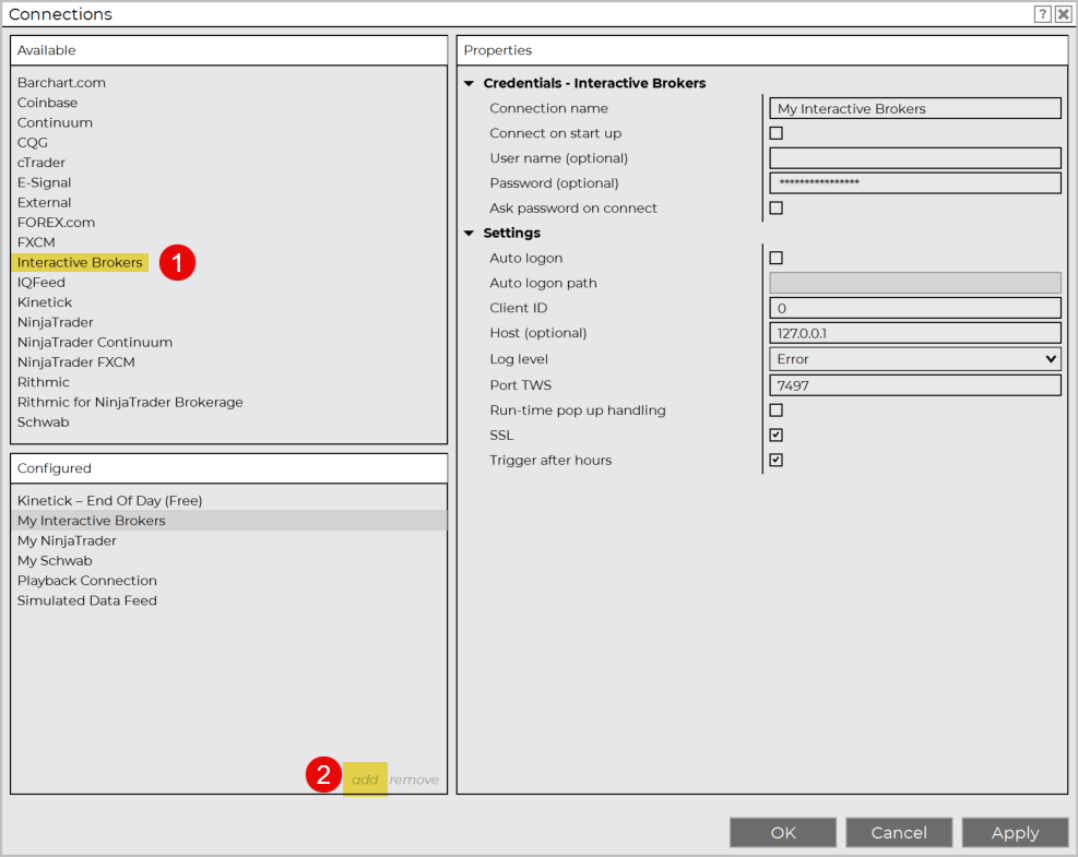 Connecting TradingView to Interactive Brokers on NinjaTrader 8