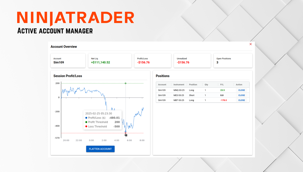 Experience Real-Time Control with CrossTrade Pro's Enhanced NinjaTrader Account Management for NT8
