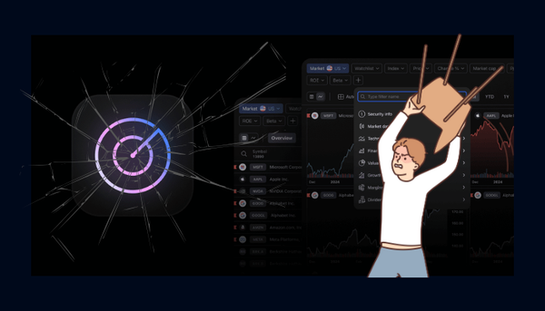 Angry trader throwing chair at TradingView's Screener