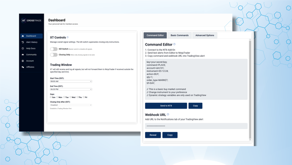 CrossTrade dashboard redesign featuring XT controls and command editor with sandbox testing option.