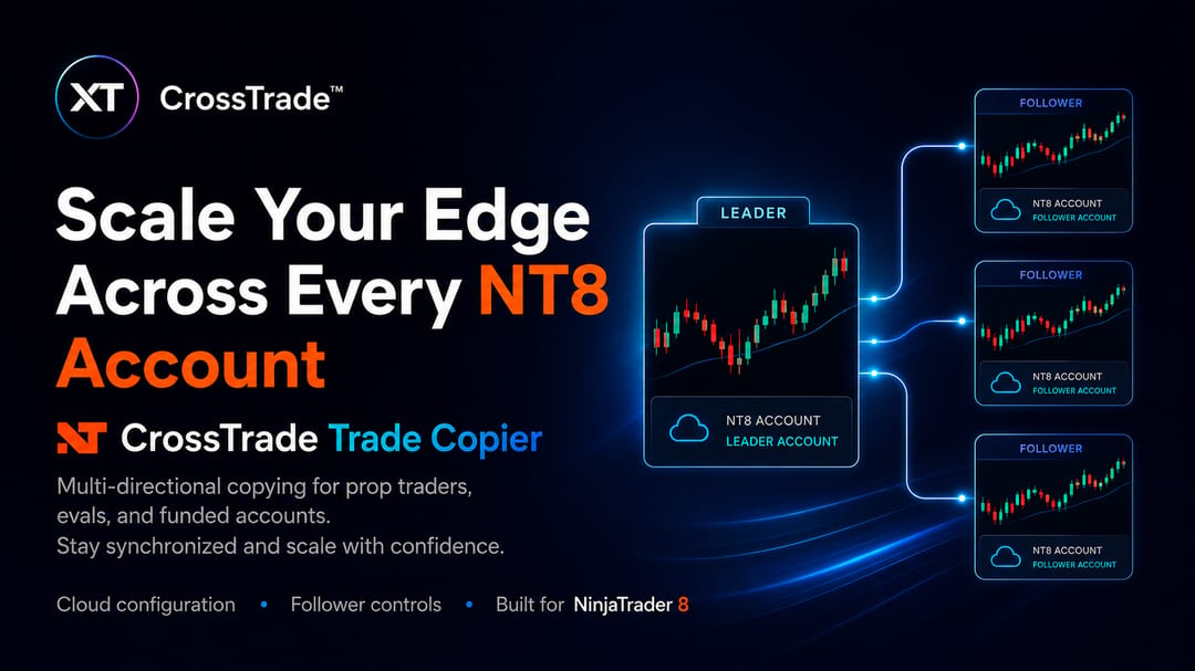 Scale your edge across every NT8 account with the CrossTrade trade copier