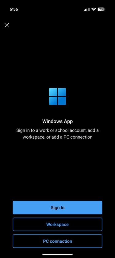 Adding a new PC in the Windows App on a mobile device