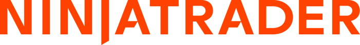 the ninjatrader logo in a bright orange color