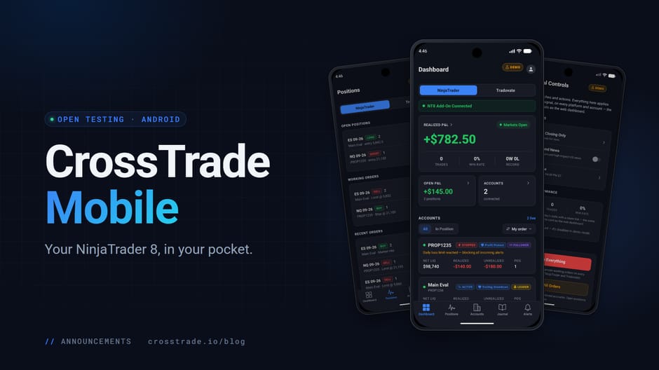 CrossTrade Mobile for Android, now in open testing