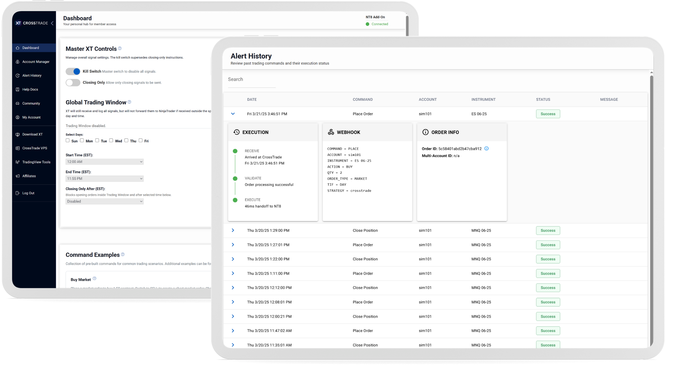 Dashboard mockup
