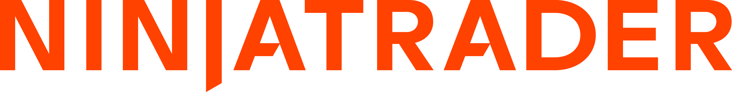the ninjatrader logo in a bright orange color