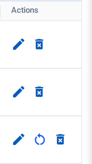 The Restart Monitor button next to the pencil in the Actions column.